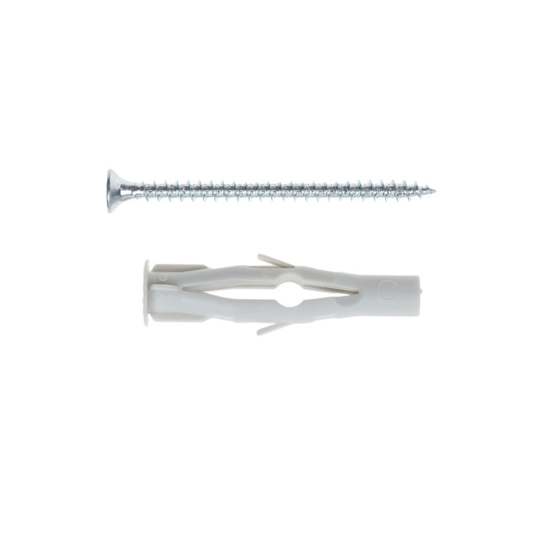 Diblu universal din plastic, cu surub cu cap inecat, Friulsider FXVT, 8 x 50 mm