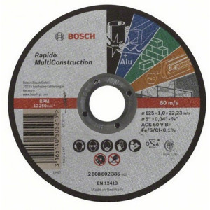 Disc debitare, Bosch Rapido Multi Construction, 125 x 22.23 x 1 mm
