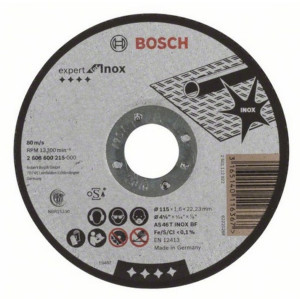 Disc debitare inox, Bosch Expert for Inox, 115 x 22.23 x 1.6 mm