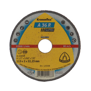 Disc debitare inox, Klingspor A 36 R Supra, 115 x 22.23 x 2 mm