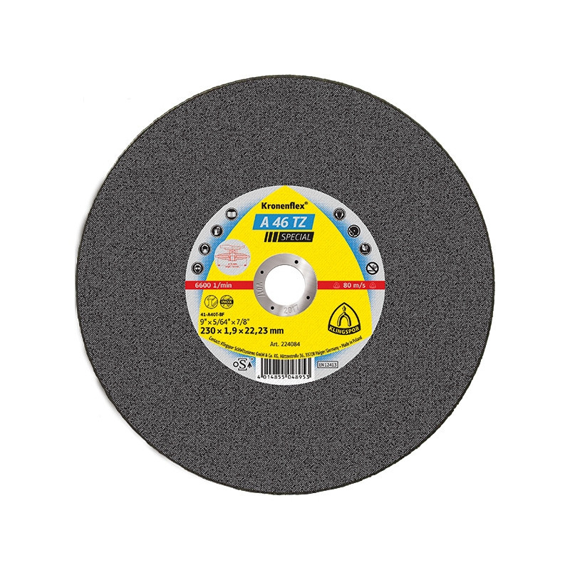Disc debitare inox, Klingspor A 46 TZ Special, 230 x 22.23 x 1.9 mm