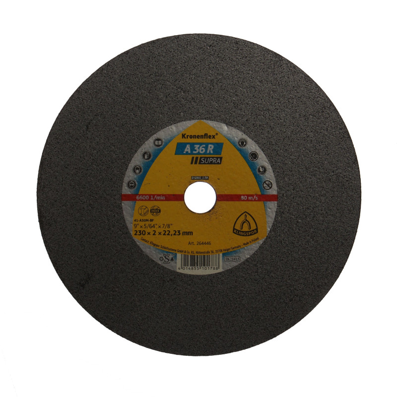 Disc debitare inox si otel, Klingspor A 36 R Supra, 230 x 22.23 x 2 mm