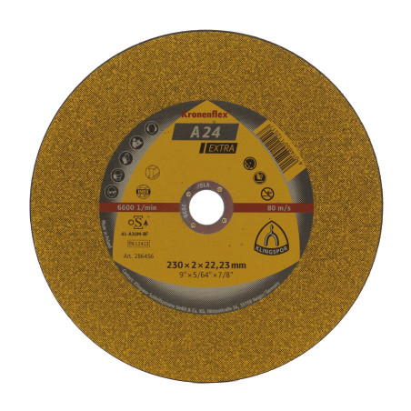 Disc debitare metale, Klingspor A 24 Extra, 230 x 22.23 x 2 mm
