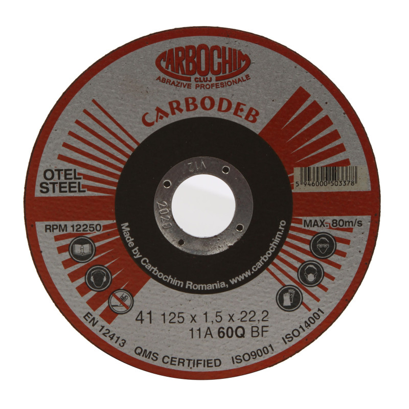 Disc debitare otel, Carbochim 11ABACH1TRS, 125 x 22.2 x 1.5 mm