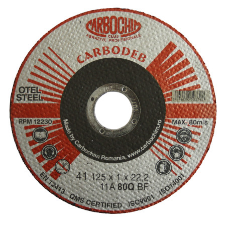 Disc debitare otel, Carbochim 11ABACH1TRS, 125 x 22.2 x 1 mm