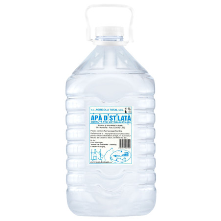 Apa distilata, flacon pet, 5 L
