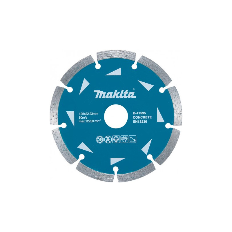 Disc diamantat, segmentat, pentru debitare beton, Makita D-41595, 125 x 22.23 x 2.2 mm