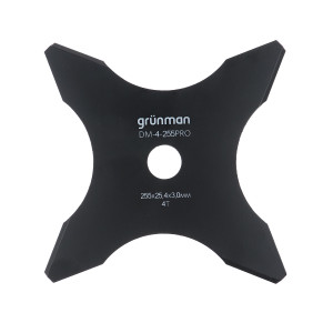 Disc motocoasa pentru tuns iarba, Grunman, otel, 4 lame, D 255 mm, 4 mm