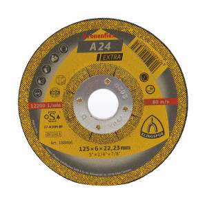 Disc polizare metal, Klingspor A 24 Extra, 125 x 22.23 x 6 mm