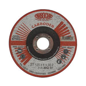 Disc polizare otel, Carbochim 11ABACH27E, 125 x 22.2 x 6 mm