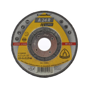 Disc polizare otel, Klingspor A 24 R Supra, 115 x 22.23 x 6 mm