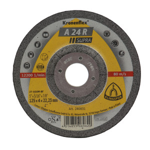 Disc polizare otel, Klingspor A 24 R Supra, 125 x 22.23 x 4 mm