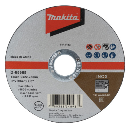 Disc taiere inox, Makita WA36R, 125 x 22.23 x 1 mm