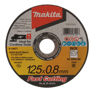 Disc taiere inox, Makita Z60U, 125 x 22.23 x 0.8 mm