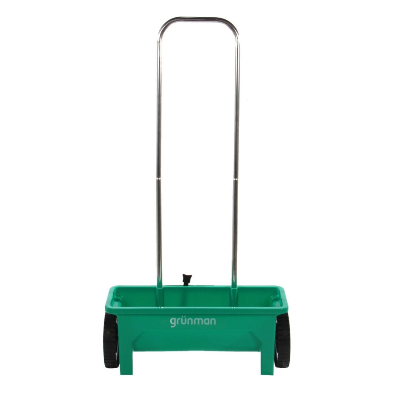 Dispozitiv imprastiere seminte si ingrasamant, Grunman T1, plastic + aluminiu, verde, latime 45 cm, capacitate 12 L