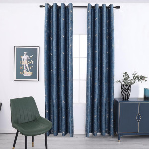 Draperie Atria, Glamour, catifea, turcoaz + auriu, semiopac, H 280 cm