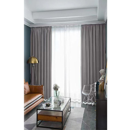 Draperie Atria, Luxor, poliester, argintiu, opac, H 280 cm