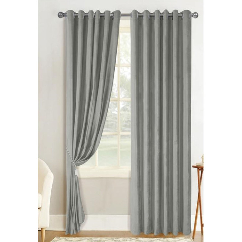 Draperie Atria, Velvet Amelie 5018-24, catifea, gri, semiopac, H 280 cm