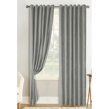 Draperie Atria, Velvet Amelie 5018-24, catifea, gri, semiopac, H 280 cm