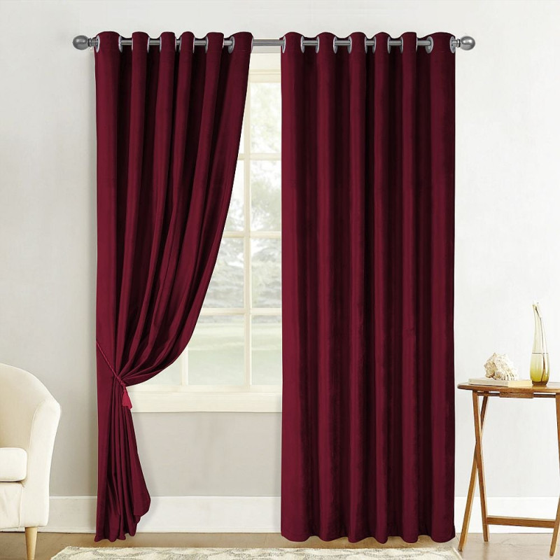 Draperie Atria, Velvet Amelie 5018-25, catifea, bordo, semiopac, H 280 cm