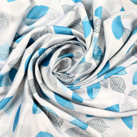 Draperie Caressa, SGEPC013, poliester, albastru, model vegetal, semiopac, 135 x 245 cm
