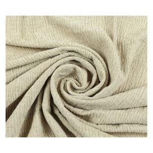 Draperie Caressa, Wave CUF09, jacquard, crem, semiopac, inele tip capsa, 135 x 240 cm