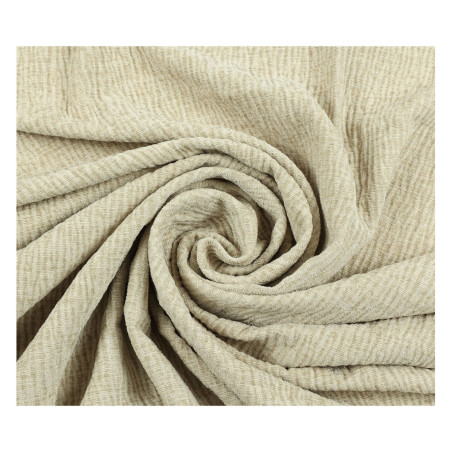 Draperie Caressa, Wave CUF09, jacquard, crem, semiopac, inele tip capsa, 135 x 240 cm