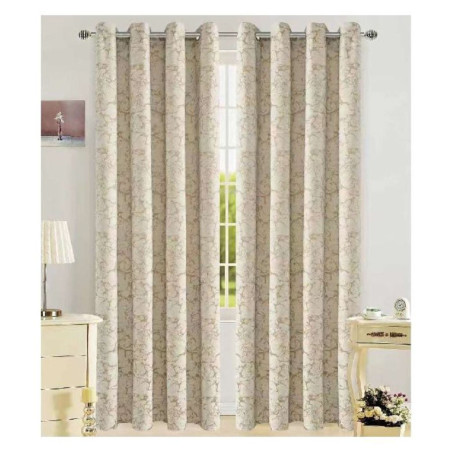 Draperie Chenille DK-WJ23A, Atria, poliester, bej nisip, semiopac, 280 cm