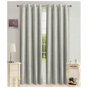 Draperie Chenille FR2002 17, Atria, poliester, argintiu, semiopac, H 280 cm