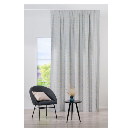 Draperie Mendola Fabrics, model Nympha, Jade, jacquard cu bumbac, albastru, semiopac, 280 cm