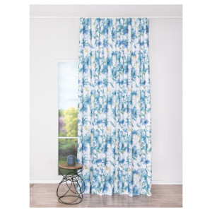 Draperie Mendola Fabrics, model Rialto, Riviera, natur, turcoaz, semiopac, 280 cm