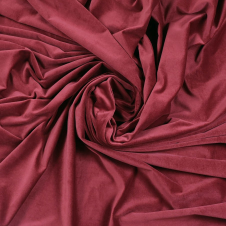 Draperie Velvet 50, Caressa, poliester, rosu, cu inele tip capsa, 135 x 245 cm