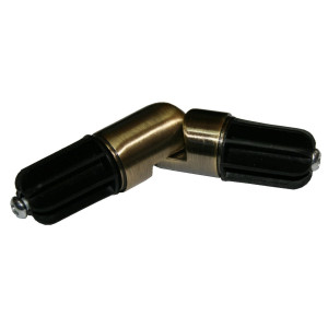 Element imbinare galerie, colt, fier forjat, 20 mm, auriu antic