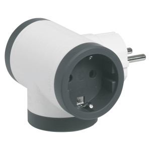Adaptor 3 prize Legrand 694520, 16 A, contact de protectie, protectie copii, iesiri laterale
