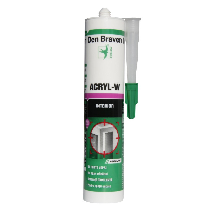 Etansant acrilic Den Braven Acryl - W, maro, interior, 280 ml
