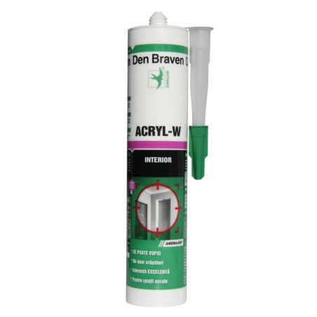 Etansant acrilic Den Braven Acryl - W, maro, interior, 280 ml