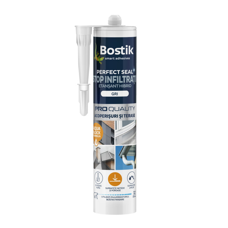 Etansant Bostik Stop Infiltratii, gri, interior / exterior, 290 ml