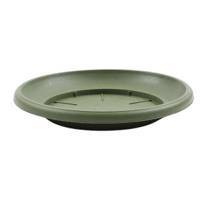Farfurie ghiveci Critex Infinity, plastic, rotunda, verde, D 25.5 cm