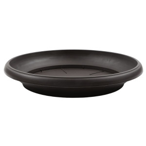 Farfurie ghiveci Critex Infinity, plastic, rotunda, wenge, D 21 cm