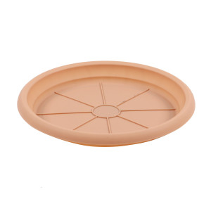 Farfurie ghiveci Dalia, plastic, crem, D 19.7 cm