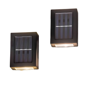 Aplica solara cu LED Hoff, 5lm, lumina calda, IP44, moderna, set 2 bucati