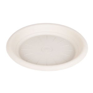 Farfurie ghiveci Lyra, plastic, rotund, nisipiu, D 35 cm