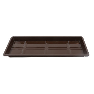 Farfurie jardiniera Carina, plastic, interior / exterior, maro, 37.7 x 15.5 x 2.45 cm