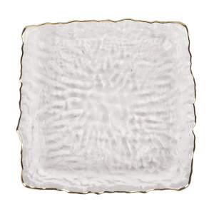 Farfurie patrata 2FXP625-CGR, sticla, transparent, 16 x 16 cm