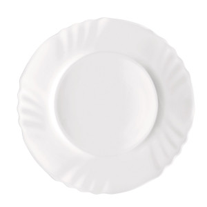 Farfurie pentru desert Ebro, sticla opal, alba, 20 cm