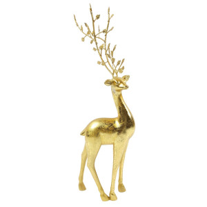 Figurina decorativa Craciun, model ren, auriu, 38 x 11 x 5 cm, AK03X24006
