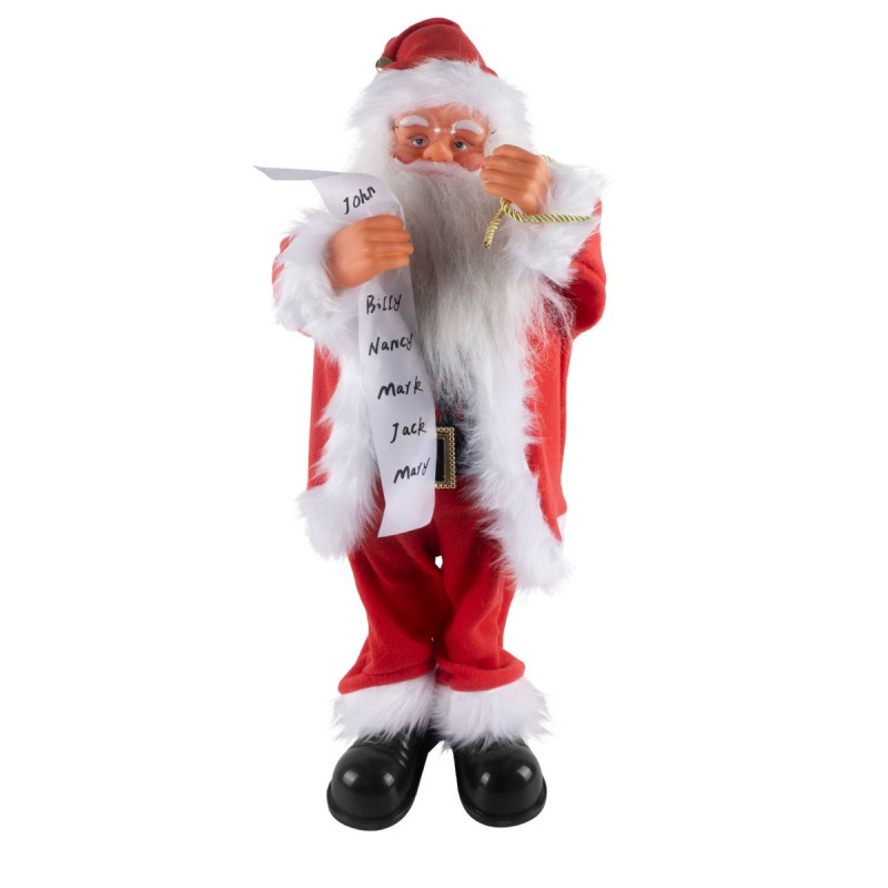 Figurina Mos Craciun dansator, Hoff, functie muzicala, alimentare baterii, H 68 cm