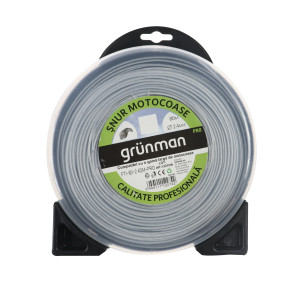 Fir motocoasa Grunman, profesional, profil rotund, PVC cu insertie otel, 2.4 mm x 80 m