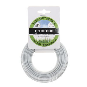 Fir motocoasa Grunman, profesional, profil rotund, PVC cu insertie otel, 2.7 mm x 15 m