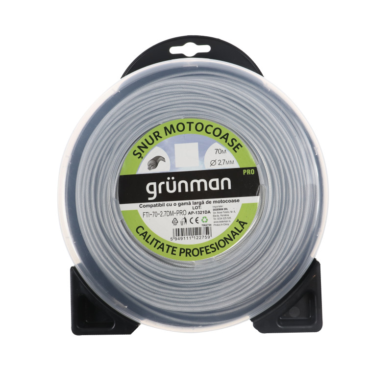 Fir motocoasa Grunman, profesional, profil rotund, PVC cu insertie otel, 2.7 mm x 70 m